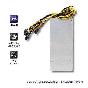 Qoltec 50177 PCI-E power supply Smart 1600W | 80 Plus Gold - Data mining
