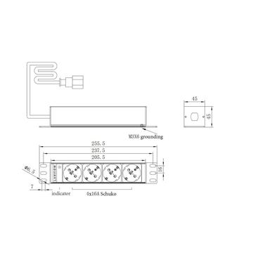 10' rack mount power strip,