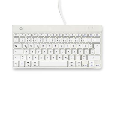 R-Go Compact Break - tastatur - med integreret brudindikator - QWERTZ - tysk - hvid Indgangsudstyr