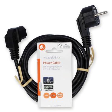 Nedis Stromkabel Schutzkontaktstecker, IEC-320-C13, 2m, Schwarz