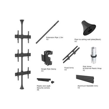 Multibrackets M Pro MBFC3U monteringssats - för 3 LCD-bildskärmar - svart