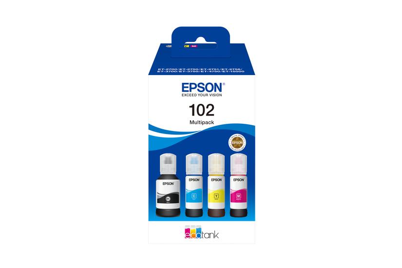 Epson 102 Multipack - 4-pack - svart, gul, cyan, magenta - original - bl&auml;ckpatron