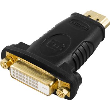 DELTACO HDMI han til DVI-D hun - Sort