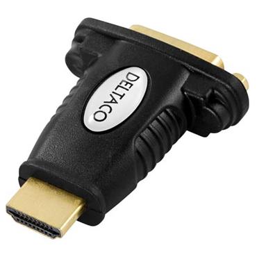DELTACO HDMI han til DVI-D hun - Sort