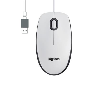 Logitech M100 - mus - USB - hvid