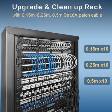 Equip Patchkabel Cat6A  U/UTP 2xRJ45  0.25m Schw.  Slim LSZH Polybeutel