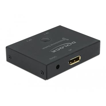 Delock DisplayPort 2 - 1 Switch bidirectional 8K 30 Hz - video-/audioswitch - 2 porte