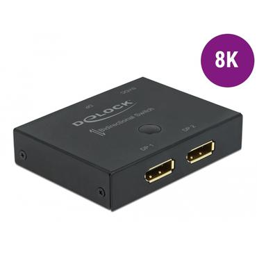Delock DisplayPort 2 - 1 Switch bidirectional 8K 30 Hz - video-/audioswitch - 2 porte