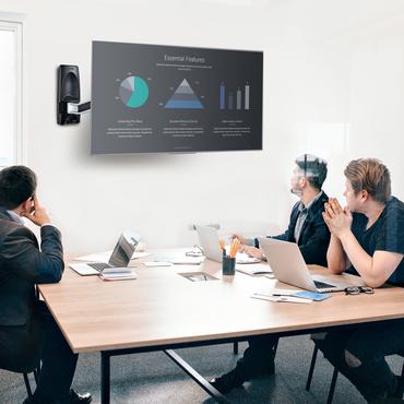 StarTech.com Articulating TV Wall Mount, VESA Wall Mount Supports 65 inch/99lb/Flat/Curved TVs, Retractable Low Profile Wall Mount TV Bracket, Adjustable Corner TV Wall Mount