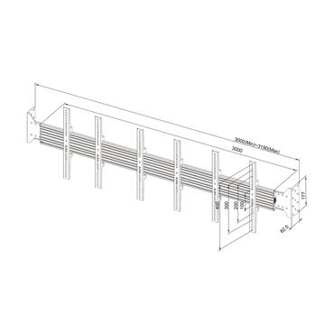 Multibrackets M Pro Series Wallmount MBWW3U konsol - för 3 LCD-bildskärmar - svart