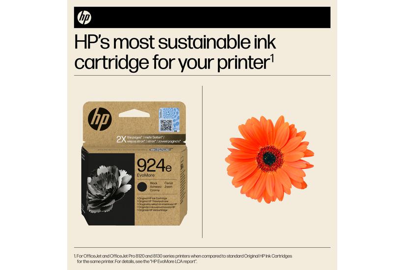 HP Original 924e EvoMore-blækpatron, sort
