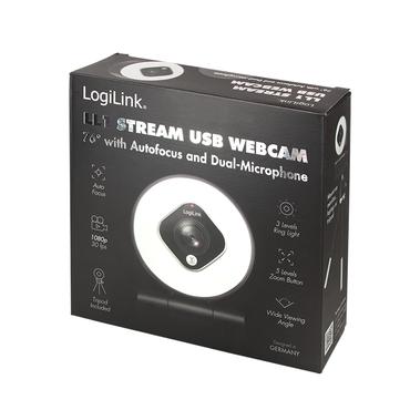 LogiLink UA0384 webcam 2 MP 1920 x 1080 pixel USB 2.0 Sort, Hvid