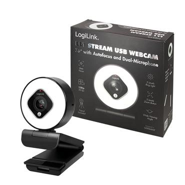 LogiLink UA0384 webcam 2 MP 1920 x 1080 pixel USB 2.0 Sort, Hvid