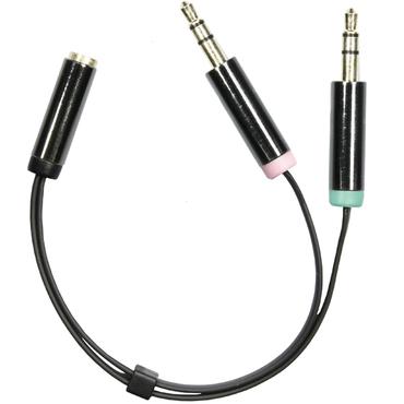 DELTACO AUD-202 - headset-adapter - 10 cm
