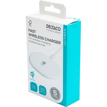 DELTACO tr&aring;dl&ouml;st laddst&auml;ll - USB-C, QI-certifierad - 10 Watt