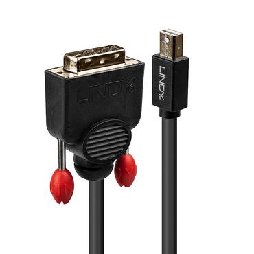 Lindy 41952 videokabel adapter 2 m Mini DisplayPort DVI-D Sort