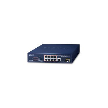 PLANET FGSD-1011HP netværksswitch Ikke administreret Gigabit Ethernet (10/100/1000) Strøm over Ethernet (PoE) 1U Blå