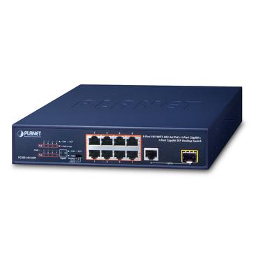 PLANET FGSD-1011HP netværksswitch Ikke administreret Gigabit Ethernet (10/100/1000) Strøm over Ethernet (PoE) 1U Blå