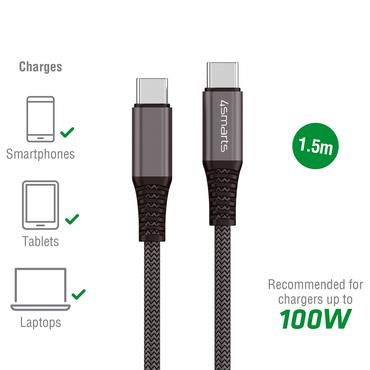 4smarts PremiumCord - USB typ C-kabel - 24 pin USB-C till 24 pin USB-C - 1.5 m