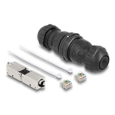 Delock kabelanslutning LSA till LSA Cat.6A IP68 damm- och vattentät svart