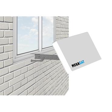 Megasat Profi-Line D4 - Antenne - flach, Parabolantenne - Fernseher - 33 dBi (für 12,75 GHz) - Quad-LNB - Wandmontage möglich, Mast, Fenster