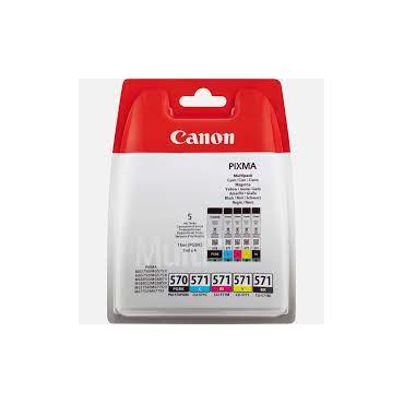Canon PGI-570/CLI-571 PGBK/BK/C/M/Y Multi Pack - 5-pack - svartf&auml;rgad, svart, gul, cyan, magenta - original - bl&auml;cktank