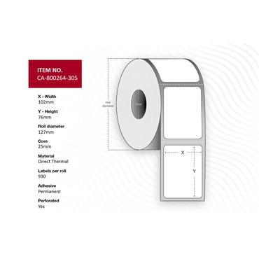 Label 102 x 76mm, Core 25mm,