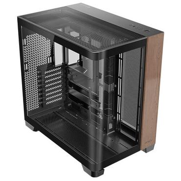 Antec C8 Curve Wood, Full Tower, PC, Sort, Transparent, Tr&aelig;, ATX, ITX, Glas, Plast, St&aring;l, Tr&aelig;, 17,5 cm