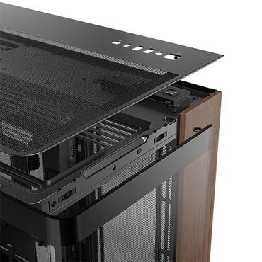 Antec C8 Curve Wood, Full Tower, PC, Sort, Transparent, Tr&aelig;, ATX, ITX, Glas, Plast, St&aring;l, Tr&aelig;, 17,5 cm