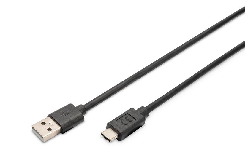 Digitus AK-300148-030-S USB-kabel USB 2.0 3 m USB A USB C Sort