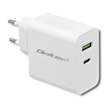 Qoltec 51718 str&ouml;madapter - 24 pin USB-C, USB - 45 Watt