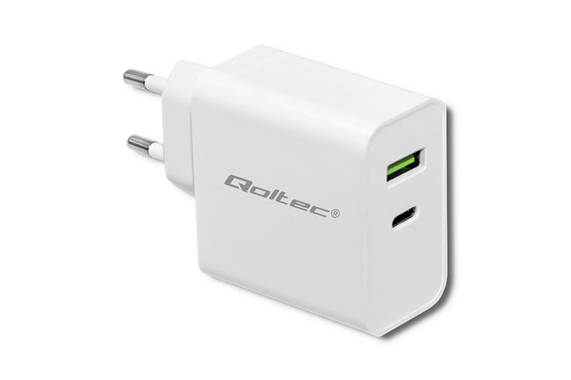 Qoltec 51718 str&ouml;madapter - 24 pin USB-C, USB - 45 Watt