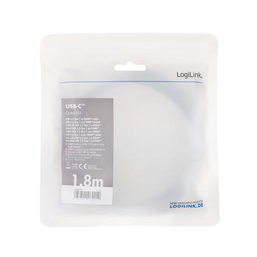 LogiLink CUA0101 kabel k&oslash;nsskifter USB 3.2 Gen1 Type-C HDMI-A Sort, Gr&aring;