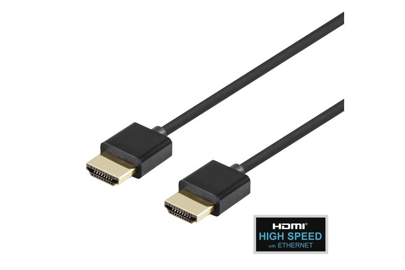 Ultra-thin HDMI cable, 4K UHD, 2m, black