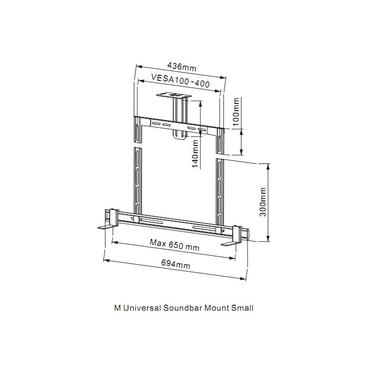 Multibrackets M Universal Soundbar Mount Small monteringssats - för soundbar - svart