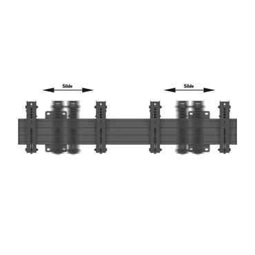 Multibrackets PRO Series M Wallmount Pro MBW2U Tilt 200 - konsol - för 2 LCD-bildskärmar - svart