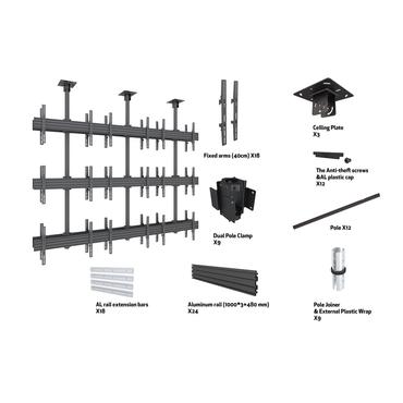 Multibrackets M Ceiling Mount Pro MBC3X3U2 monteringssats - för 18 LCD-bildskärmar - svart