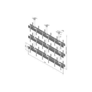 Multibrackets M Ceiling Mount Pro MBC3X3U2 monteringssats - för 18 LCD-bildskärmar - svart