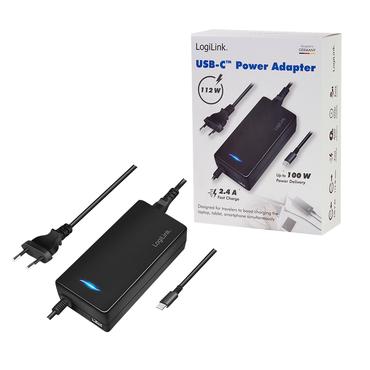 LogiLink PA0272 strømadapter og vekselret Indendørs 112 W Sort