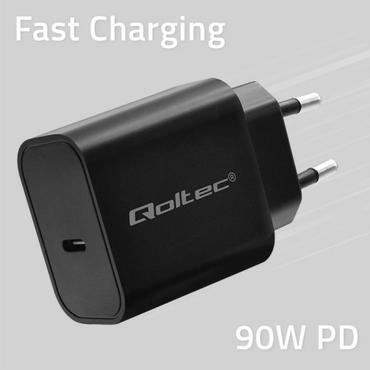 Qoltec strømforsyningsadapter - superhurtig, 5-12 V, 1,67 A - 24 pin USB-C - 20 Watt