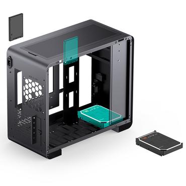 Jonsbo U4 Mini Mesh Micro-ATX-Gehäuse - schwarz