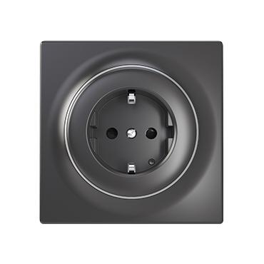 Fibaro FGWSONF-011-8 stikkontakt Type F Sort