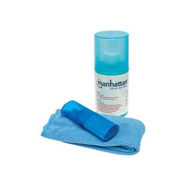 Manhattan LCD Cleaning Kit, Alcohol-free, Includes Cleaning Solution, Brush and Microfibre Cloth, Blister