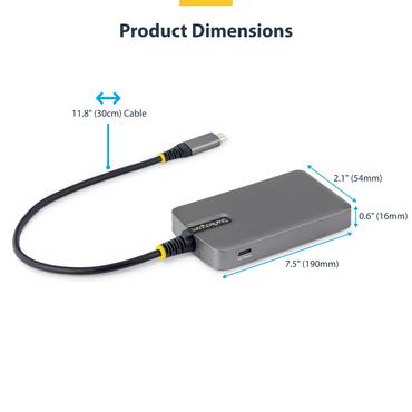 StarTech.com 5G4AC-USB-C-HUB interface hub USB 3.2 Gen 1 (3.1 Gen 1) Type-C 5000 Mbit/s Grå