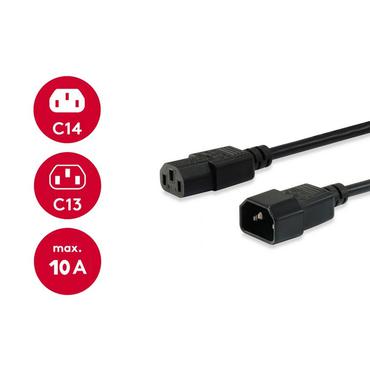 Equip 112101 el-ledning Sort 3 m C14 forbinder C13 forbinder