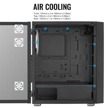 Aerocool Graphite-G-BK-v2 Midi Tower Sort