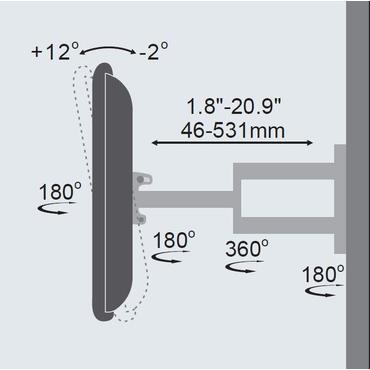 VivoLink Wall Mount With Arm - monteringssats - Slim Full-rörelse - för platt panel