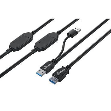 MediaRange MRCS244 USB-kabel USB 3.2 Gen 1 (3.1 Gen 1) 15 m 2 x USB A USB A Sort