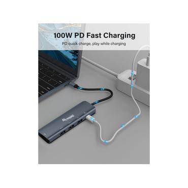 Equip 133487 interface hub USB 3.2 Gen 1 (3.1 Gen 1) Type-C 5000 Mbit/s Sort, Grå