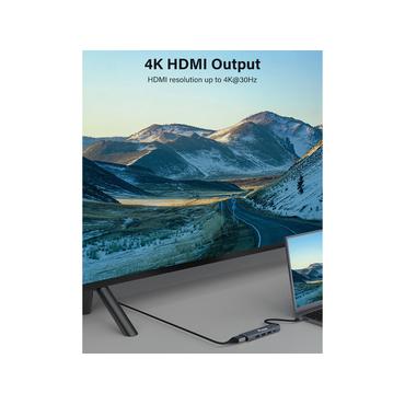 Equip 133487 interface hub USB 3.2 Gen 1 (3.1 Gen 1) Type-C 5000 Mbit/s Sort, Grå